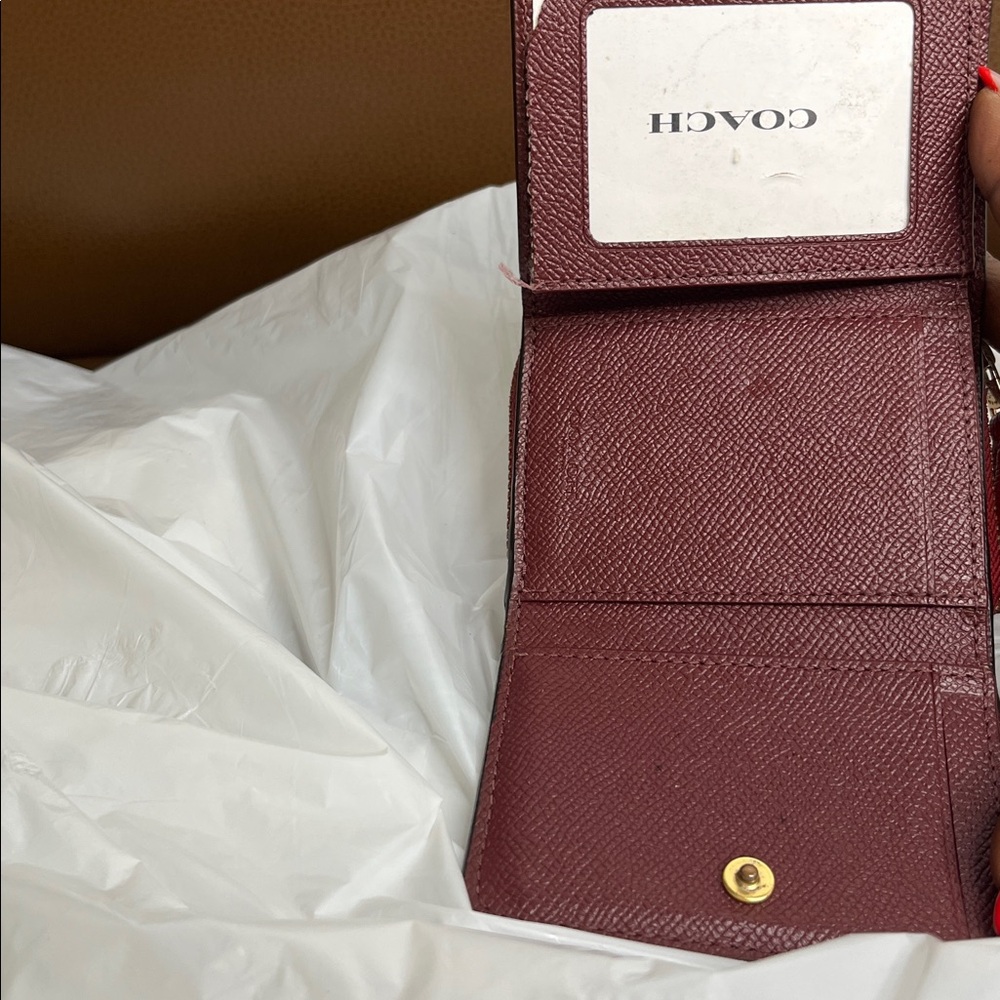 Coach Cherry Red Leather Wallet - Picture 5 of 7